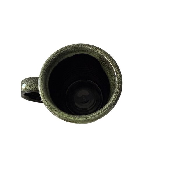 Deneen Pottery Devil Mountain Coffee Co. Black Label Stoneware Mug Green Black - Picture 3 of 6